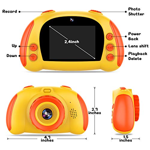 ITSHINY Kids Digital Camera, Kids HD Camera [ 32GB SD Card ] with 12.0 Mega Pixels & 1080P Birthday Toy Gifts for Age 3-9 Boys Girls -Yellow