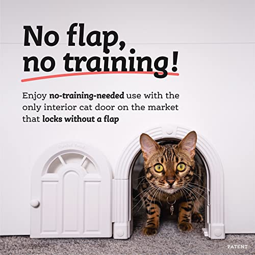 Purrfect Portal Interior Cat Door - No-Flap Cat Door for Interior Door, Cat Door Interior Door for Cats Up to 20 lbs, Easy DIY Setup, Secured Installation in Minutes, No Training Needed