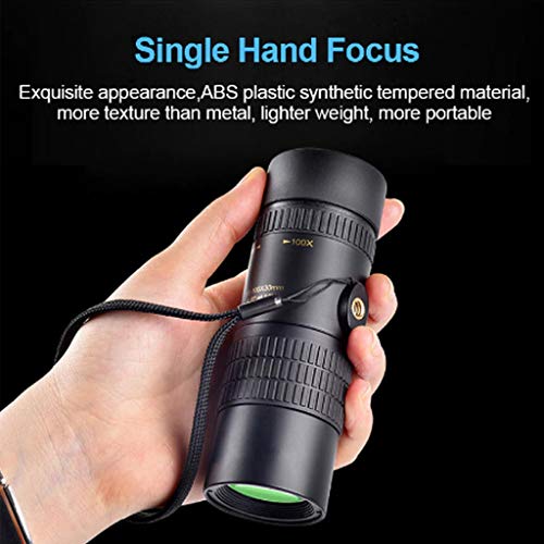 Longaoa 4K 10-300X40mm Super Telephoto Zoom Monocular Telescope with Tripod for Smartphone Portable &Astronomy Beginners,Waterproof, Fogproof, HD,Easy Focus,Night Vision, for Travelling/Camping(A)