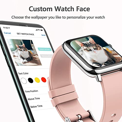 Smart Watch, KALINCO Fitness Tracker with Heart Rate Monitor, Blood Pressure, Blood Oxygen Tracking, 1.4 Inch Touch Screen Smartwatch Fitness Watch for Women Men Compatible with Android iPhone iOS