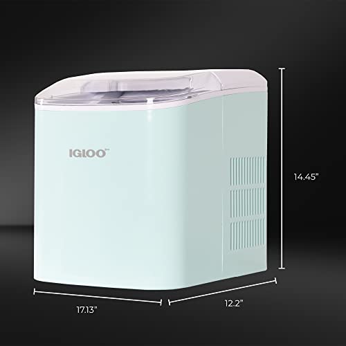 Igloo Automatic Portable Electric Countertop Ice Maker Machine, 26 Pounds in 24 Hours, 9 Ice Cubes Ready in 7 minutes, With Ice Scoop and Basket, Perfect for Water Bottles, Mixed Drinks, Parties