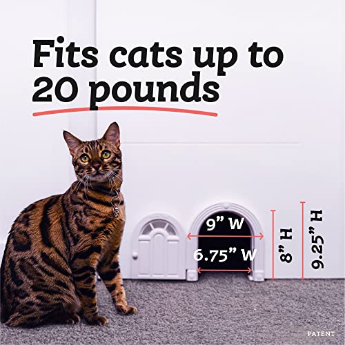 Purrfect Portal Interior Cat Door - No-Flap Cat Door for Interior Door, Cat Door Interior Door for Cats Up to 20 lbs, Easy DIY Setup, Secured Installation in Minutes, No Training Needed