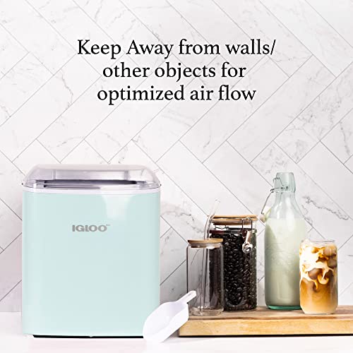 Igloo Automatic Portable Electric Countertop Ice Maker Machine, 26 Pounds in 24 Hours, 9 Ice Cubes Ready in 7 minutes, With Ice Scoop and Basket, Perfect for Water Bottles, Mixed Drinks, Parties
