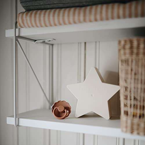 FRIGG Daisy Natural Rubber Baby Pacifier | Made in Denmark | BPA-Free (Graphite/Peach Bronze, 0-6 Months)