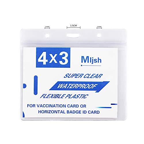 2 Pack - CDC Vaccination Card Protector 4 X 3 in Immunization Record Vaccine Cards Holder Clear Vinyl Plastic Sleeve with Waterproof Type Resealable Zip