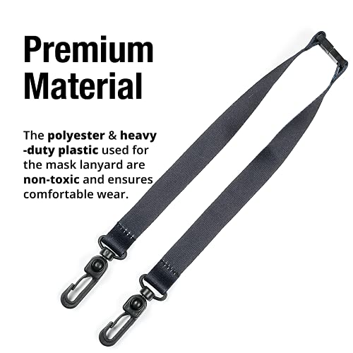 Chainchilla K1 Mask Lanyard for Kids  5 PACK Breakaway Lanyard for Mask for Kids  14-inch Polyester Lanyard with Breakaway Safety Clasp  Comfortable and Soft Fabric - (Black, 5)