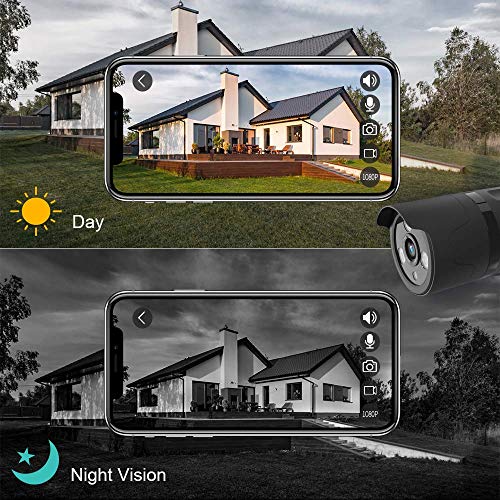 Outdoor Camera Wireless - 1080P WiFi Outdoor Security Camera, FHD Night Vision, A.I. Motion Detection, Instant Alert via Phone, 2-Way Audio, Live Video Zooms Function, Cloud Storage/Micro SD Card