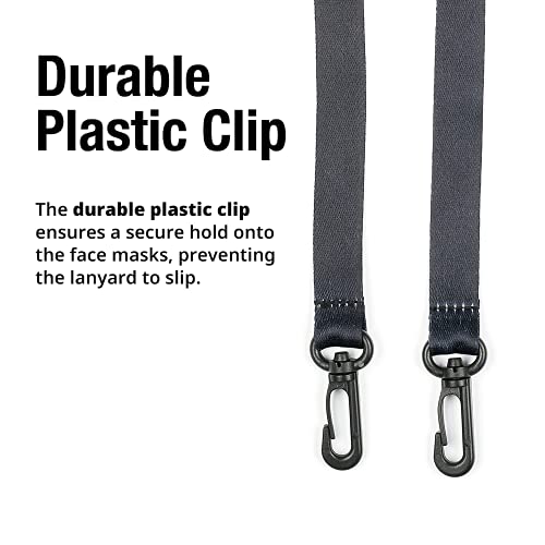 Chainchilla K1 Mask Lanyard for Kids  5 PACK Breakaway Lanyard for Mask for Kids  14-inch Polyester Lanyard with Breakaway Safety Clasp  Comfortable and Soft Fabric - (Black, 5)