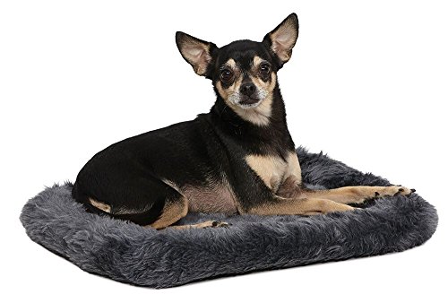 18L-Inch Gray Dog Bed or Cat Bed w/ Comfortable Bolster | Ideal for "Toy" Dog Breeds & Fits an 18-Inch Dog Crate | Easy Maintenance Machine Wash & Dry | 1-Year Warranty