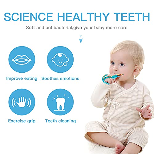 Baby Teething Toys for 0-6 and 6-12 Months Teethers 3packs for Infants, BPA-Free, Eco-Friendly Non-Toxic Silicone, Adjustable Wristband Chew Natural teethers for Babies