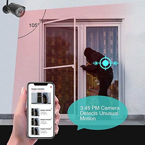 Outdoor Camera Wireless - 1080P WiFi Outdoor Security Camera, FHD Night Vision, A.I. Motion Detection, Instant Alert via Phone, 2-Way Audio, Live Video Zooms Function, Cloud Storage/Micro SD Card