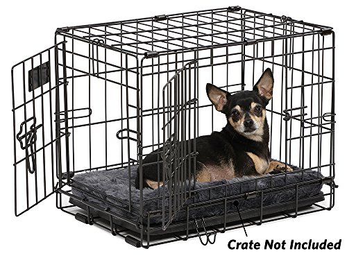18L-Inch Gray Dog Bed or Cat Bed w/ Comfortable Bolster | Ideal for "Toy" Dog Breeds & Fits an 18-Inch Dog Crate | Easy Maintenance Machine Wash & Dry | 1-Year Warranty