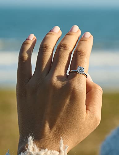 IMOLOVE Moissanite Solitaire Engagement Ring for Women, 2ct D Color VVS1 Clarity Wedding band 925 Sterling Silver with 18K Gold Plated Lab Created Simulated Round Diamond Ring, Promise Wedding Rings-7-2CT