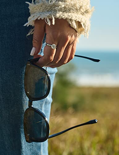 IMOLOVE Moissanite Solitaire Engagement Ring for Women, 2ct D Color VVS1 Clarity Wedding band 925 Sterling Silver with 18K Gold Plated Lab Created Simulated Round Diamond Ring, Promise Wedding Rings-7-2CT