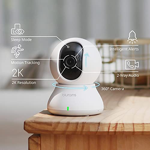 blurams Indoor Security Camera PTZ 1080p, WiFi Dome Camera Pet/Nanny Camera Baby Monitor w/ Two-Way Audio | Sound/Person Detection | IR Night Vision | Cloud&Local Storage | Works with Alexa