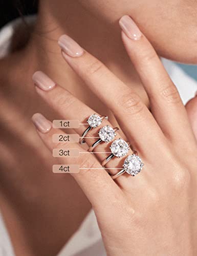 IMOLOVE Moissanite Solitaire Engagement Ring for Women, 2ct D Color VVS1 Clarity Wedding band 925 Sterling Silver with 18K Gold Plated Lab Created Simulated Round Diamond Ring, Promise Wedding Rings-7-2CT