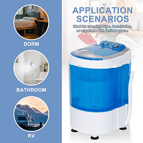 SUPER DEAL Mini Washing Machine Compact Counter Top Washer with Spin Cycle Basket and Drain Hose