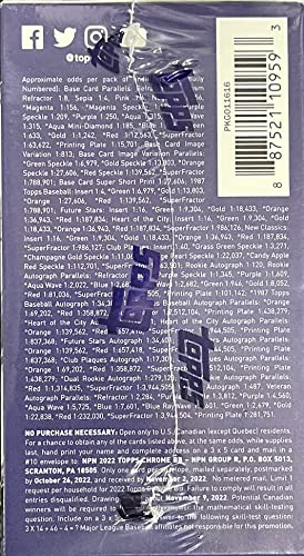 Topps 2022 Chrome Baseball Value Box - 8 Packs Per Box