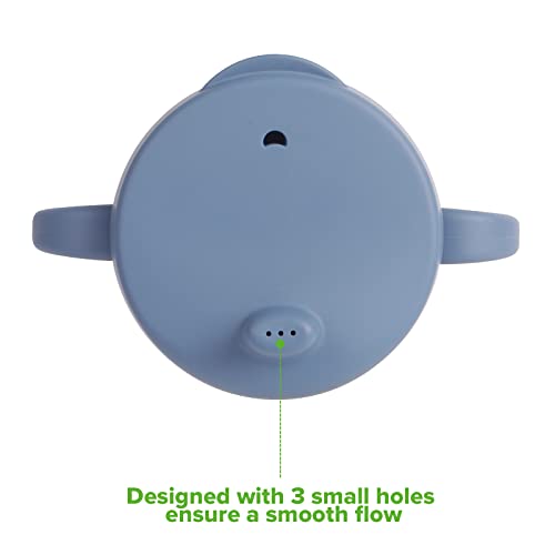 Haakaa Silicone Sip-N-Snack Cup, Toddlers Sippy Cup & Snack Container 2-in-1, BPA Free Food Grade Silicone Cup for Baby 6 Month+, 9 Ounce (Bluestone)