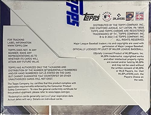 Topps 2022 Chrome Baseball Value Box - 8 Packs Per Box
