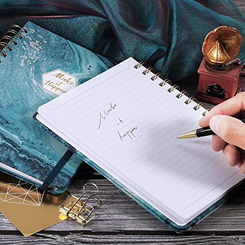 Ruled Notebook/Journal - Lined Journal with Hardcover and Premium Thick Paper, 8.5" x 6.5", College Ruled Spiral Notebook/Journal, Strong Twin-Wire Binding, Back Pocket, Blue Classic Quicksand Pattern