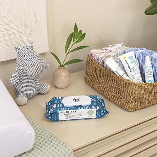 The Honest Company Baby Wipes - 576 Count | Blue Ikat | Over 99 Percent Water | Pure & Gentle | Plant-Based | Fragrance Free | Extra Thick & Durable Wet Wipes
