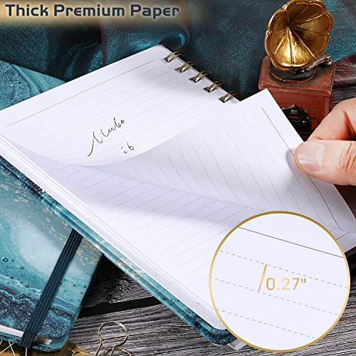 Ruled Notebook/Journal - Lined Journal with Hardcover and Premium Thick Paper, 8.5" x 6.5", College Ruled Spiral Notebook/Journal, Strong Twin-Wire Binding, Back Pocket, Blue Classic Quicksand Pattern