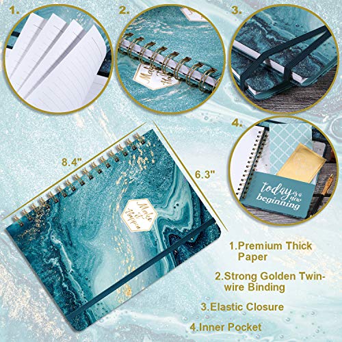 Ruled Notebook/Journal - Lined Journal with Hardcover and Premium Thick Paper, 8.5" x 6.5", College Ruled Spiral Notebook/Journal, Strong Twin-Wire Binding, Back Pocket, Blue Classic Quicksand Pattern