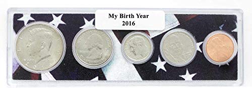 2016-5 Coin Birth Year Set in American Flag Holder Uncirculated