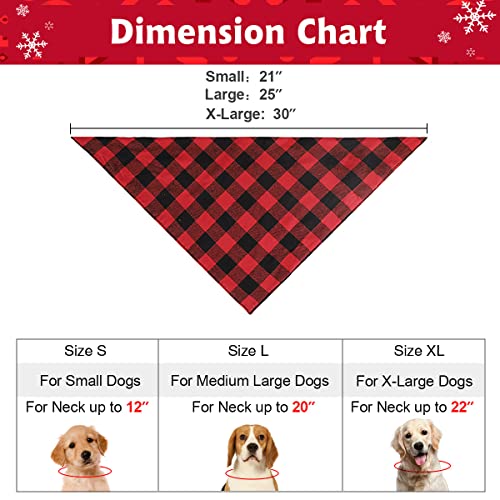 Kytely Dog Bandanas, 2 Pack Plaid Printing Cotton Pet Kerchief, Pet Scarf Birthday Gift Washable Dog Bandana for Small Medium Large Dogs Cats Pets