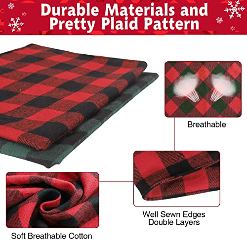 Kytely Dog Bandanas, 2 Pack Plaid Printing Cotton Pet Kerchief, Pet Scarf Birthday Gift Washable Dog Bandana for Small Medium Large Dogs Cats Pets