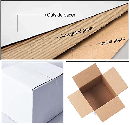 Calenzana 5x5x5 Inches Shipping Boxes Set of 25, Small Corrugated Cardboard Box for Mailing Packing, White