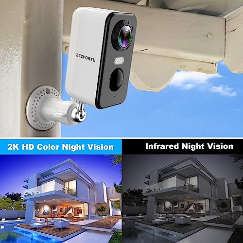 Security Camera Outdoor, 1080P HD Wireless Rechargeable Battery Powered WiFi Home Surveillance Camera with Waterproof, Night Vision, Motion Detection, 2-Way Audio and SD Storage