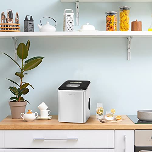 Crownful Ice Maker Machine for Countertop, 9 Ice Cubes Ready in 8-10 Minutes, 26lbs Bullet Ice Cubes in 24H, Electric Ice Maker with Scoop and Basket