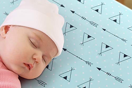 BROLEX Stretchy-Pack-n-Play-Playard-Sheets 2 Pack Portable Mini Crib Sheets,Convertible Playard Mattress Cover for Baby Boys Gilrs,Ultra Soft Jersey Knit,Arrow & Owl