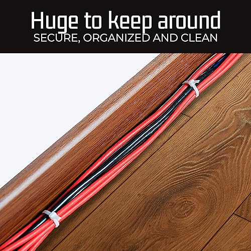 12" Inch Zip Ties White (100 Pack), 40lb Strength, Nylon Cable Wire Ties, By Bolt Dropper.