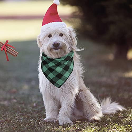 Kytely Dog Bandanas, 2 Pack Plaid Printing Cotton Pet Kerchief, Pet Scarf Birthday Gift Washable Dog Bandana for Small Medium Large Dogs Cats Pets