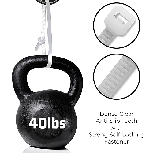 12" Inch Zip Ties White (100 Pack), 40lb Strength, Nylon Cable Wire Ties, By Bolt Dropper.