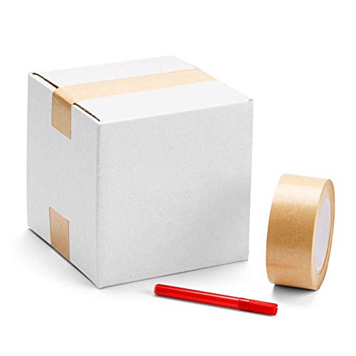 Calenzana 5x5x5 Inches Shipping Boxes Set of 25, Small Corrugated Cardboard Box for Mailing Packing, White