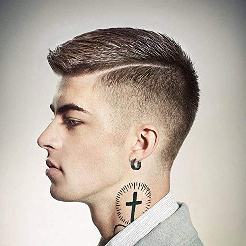 NEWITIN 15 Pairs Stainless Steel Cross Earrings Hinged Earrings Cross Dangle Hoop Cross Earrings for Men and Women