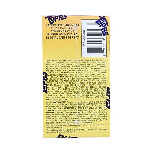 2022 Topps Series 2 Relic Box - 7 Packs Per Box