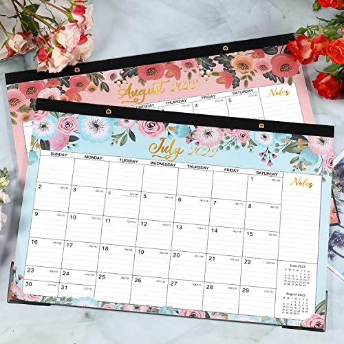 2021-2022 Desk Calendar - 18 Monthly Desk/Wall Calendar 2-in-1,16.8" x 12", July 2021 - December 2022, Thick Paper with Corner Protectors, Large Ruled Blocks - Floral