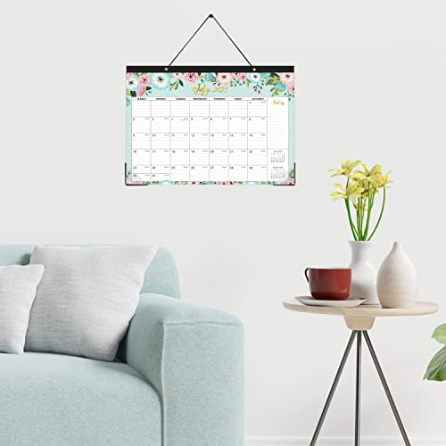 2021-2022 Desk Calendar - 18 Monthly Desk/Wall Calendar 2-in-1,16.8" x 12", July 2021 - December 2022, Thick Paper with Corner Protectors, Large Ruled Blocks - Floral