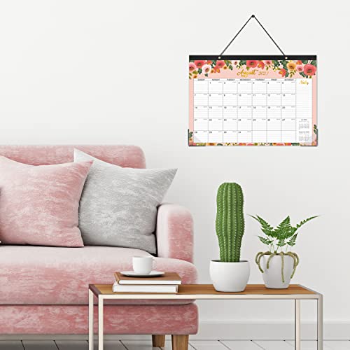 2021-2022 Desk Calendar - 18 Monthly Desk/Wall Calendar 2-in-1,16.8" x 12", July 2021 - December 2022, Thick Paper with Corner Protectors, Large Ruled Blocks - Floral