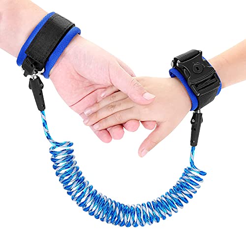 Reflective Anti Lost Wrist Link, Anti Lost Wrist Link Anti Lost Leash Baby Leash with Child Upgraded Safety Locks for Kids (Blue 8.2 Ft) â¦
