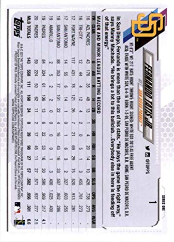 2021 Topps #1 Fernando Tatis Jr. NM-MT San Diego Padres Baseball