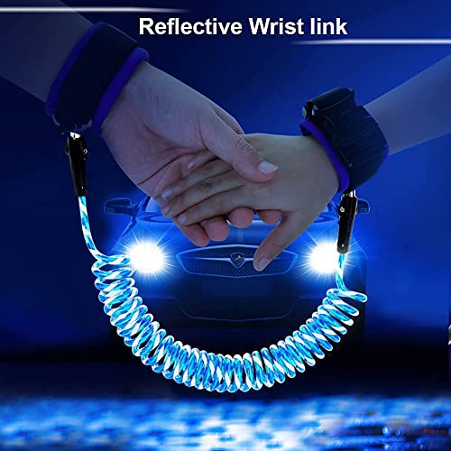Reflective Anti Lost Wrist Link, Anti Lost Wrist Link Anti Lost Leash Baby Leash with Child Upgraded Safety Locks for Kids (Blue 8.2 Ft) â¦