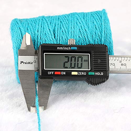 Blue Jute Twine,328 Feet Colourful Jute Twine,Christmas Twine,Best Arts Crafts Gift Twine