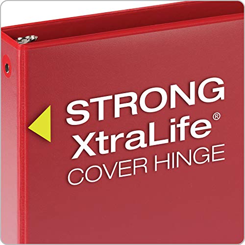 Cardinal 3 Ring Binders, 1.5 Inch, Round Rings, Holds 350 Sheets, ClearVue Presentation View, Non-Stick, Assorted Colors, 4 Pack (79550)