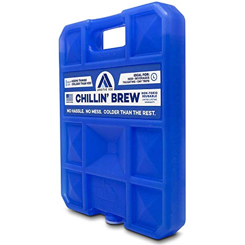 Arctic Ice Chillin' Brew Series Long Lasting High Performance Ice Pack for Beer, Beverages, Tailgating, Day Trips and More - Freezes at 28 Degrees (2-Pack) (Small .75 LB)